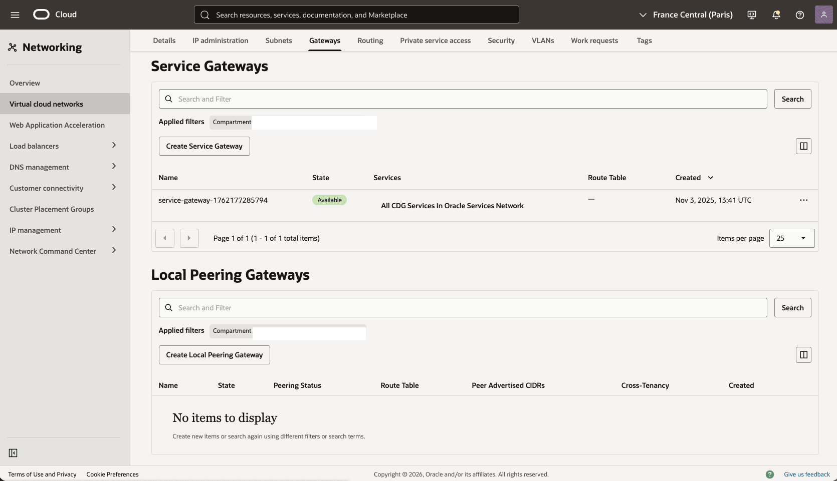 This screenshot shows how to configure the network in the primary zone.