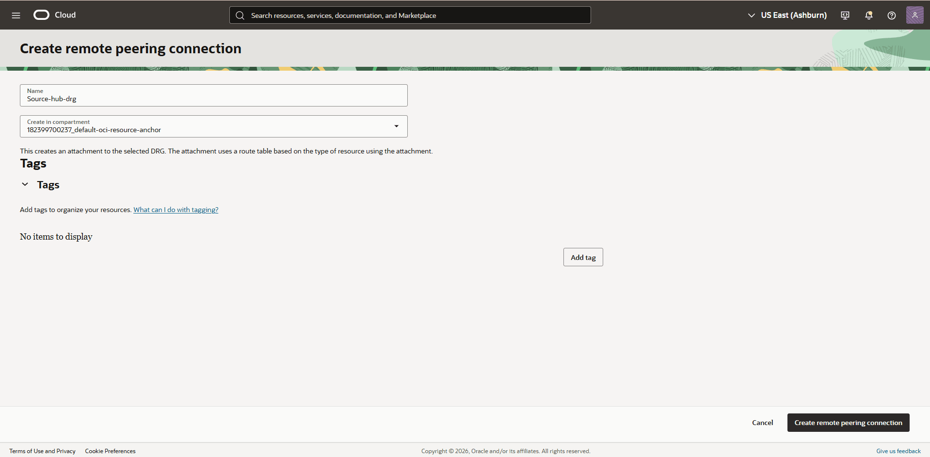 This screenshot shows the required configuration for cross-region restore.