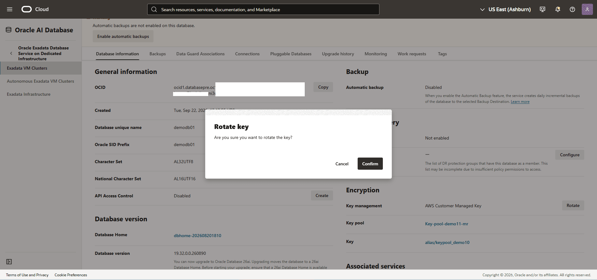 The screenshot shows how to rotate a key.