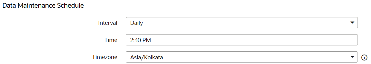 Data Maintenance Schedule dialog