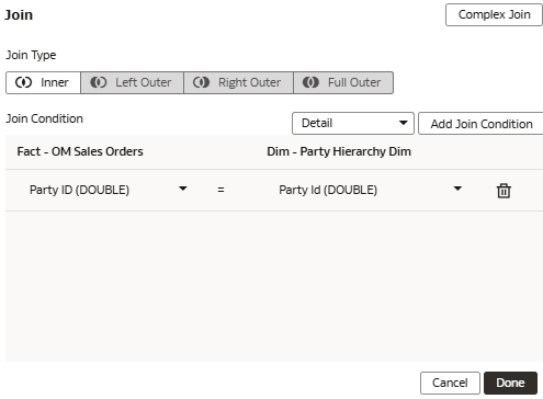 The Join dialog