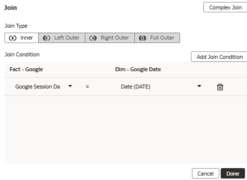 The Join dialog