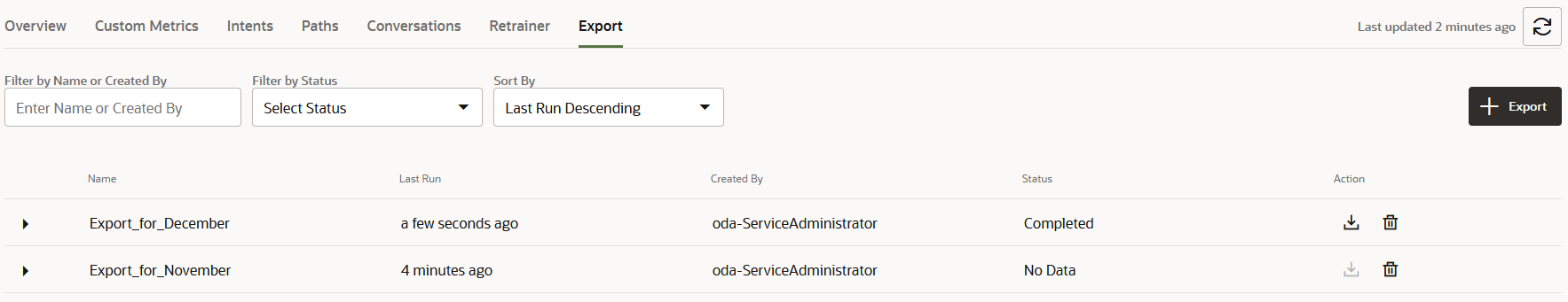 Description of insights_export_page.png follows Description of insights_export_page.png follows