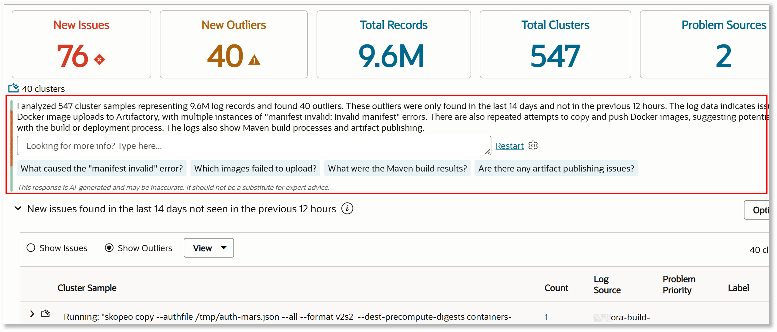 New Outliers Explain feature