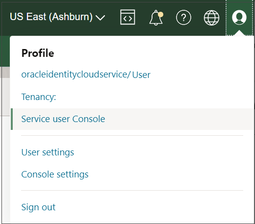 Click to expand User Settings menu option from the Profile menu