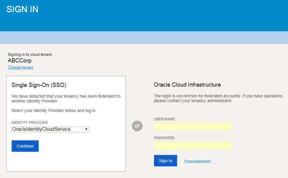 Click to expand This screenshot shows the sign-in page for federated users