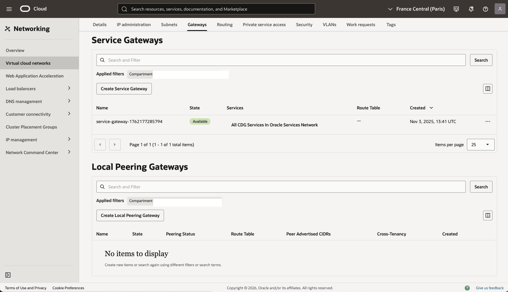 This screenshot shows how to configure the network in the primary zone.