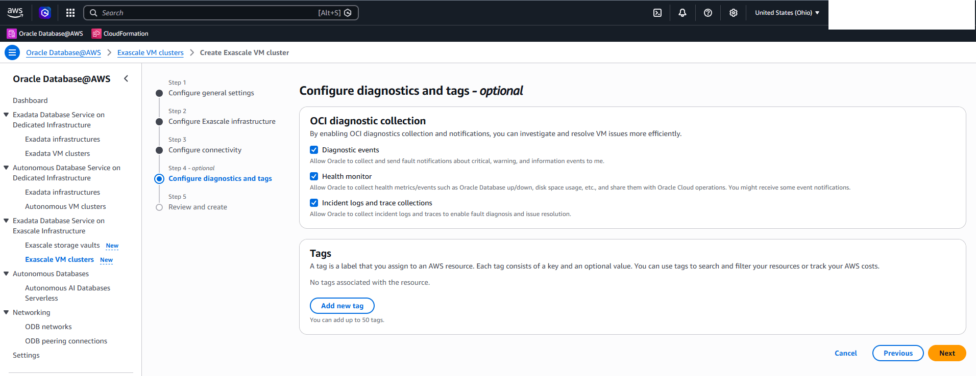 This screenshot shows how to create an ExascaleVM Cluster. This screenshot shows how to create an ExascaleVM Cluster.