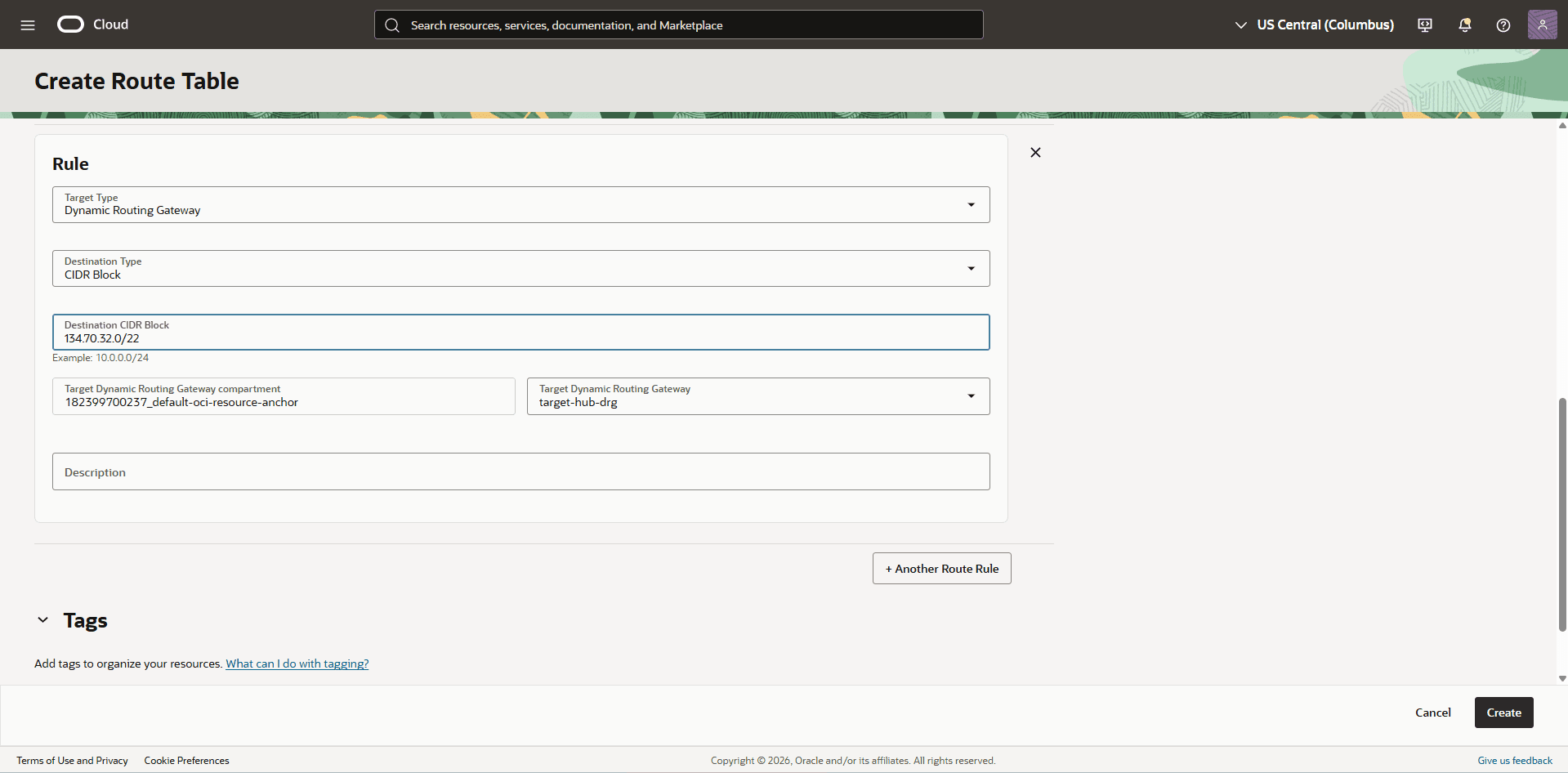 This screenshot shows the required configuration for cross-region restore.