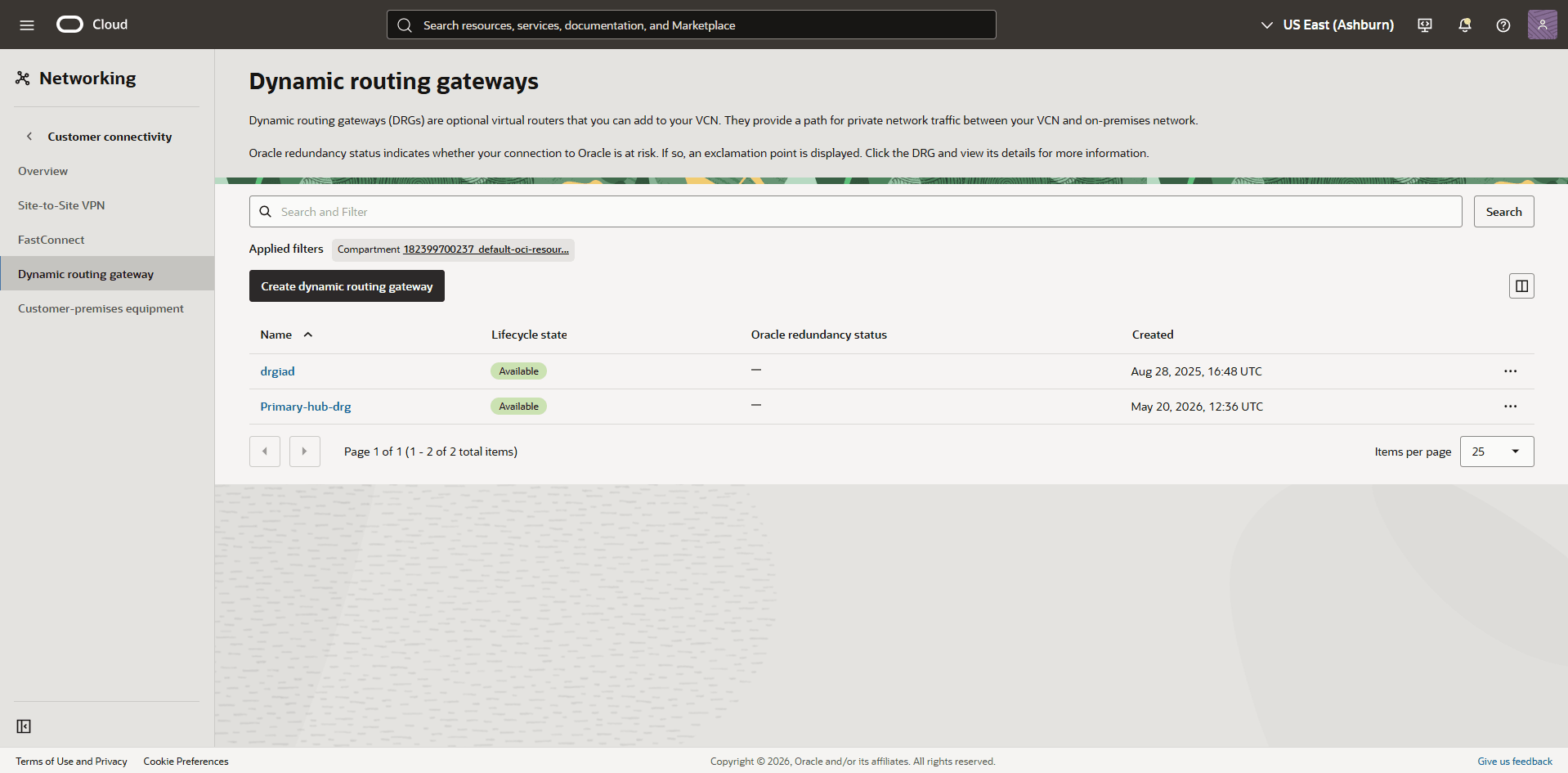 This screenshot shows the required configuration for cross-region restore. This screenshot shows the required configuration for cross-region restore.