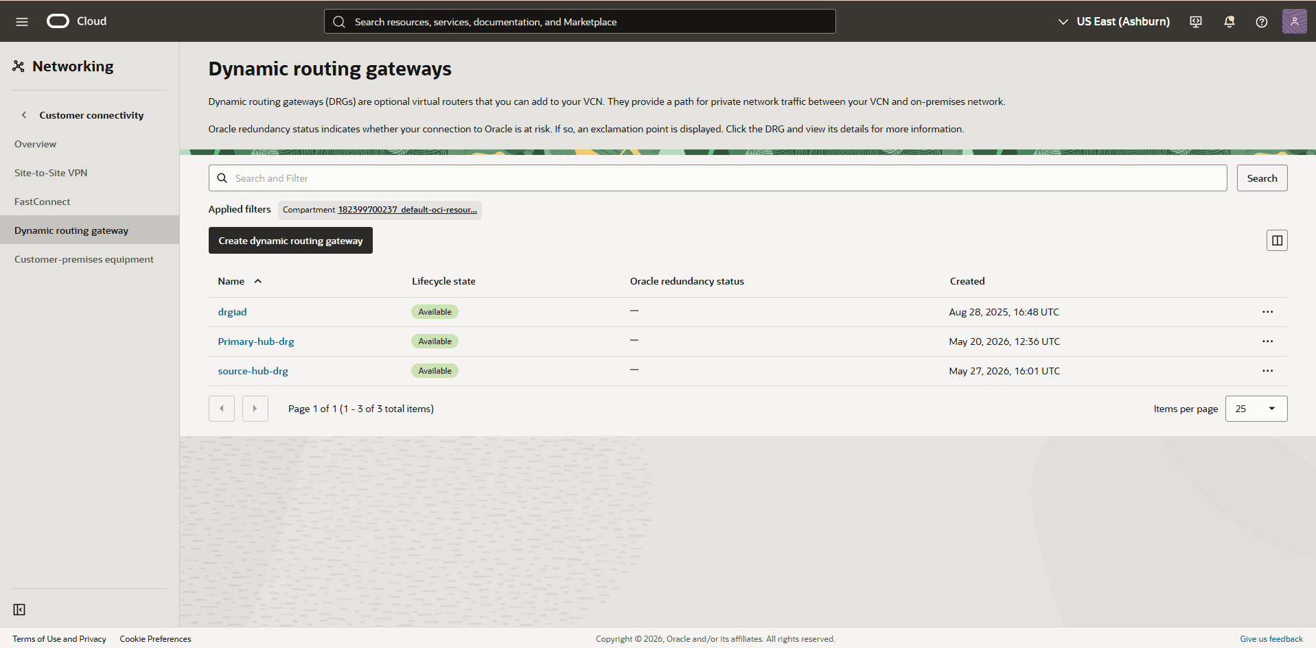 This screenshot shows the required configuration for cross-region restore. This screenshot shows the required configuration for cross-region restore.
