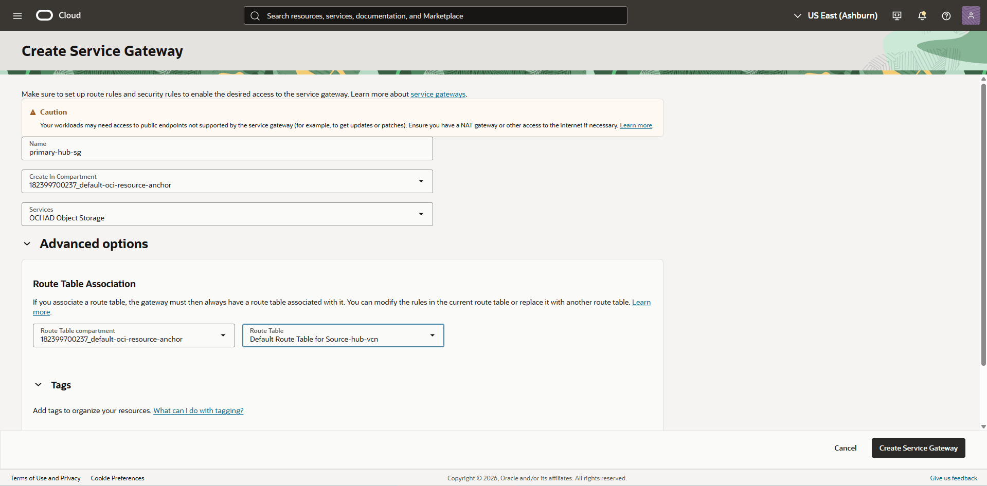 This screenshot shows the required configuration for cross-region restore. This screenshot shows the required configuration for cross-region restore.