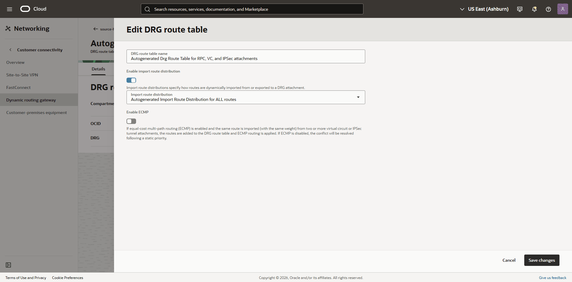 This screenshot shows the required configuration for cross-region restore. This screenshot shows the required configuration for cross-region restore.