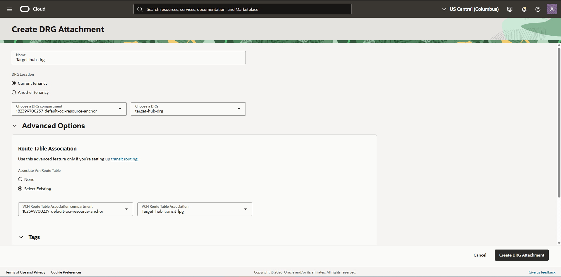 This screenshot shows the required configuration for cross-region restore. This screenshot shows the required configuration for cross-region restore.