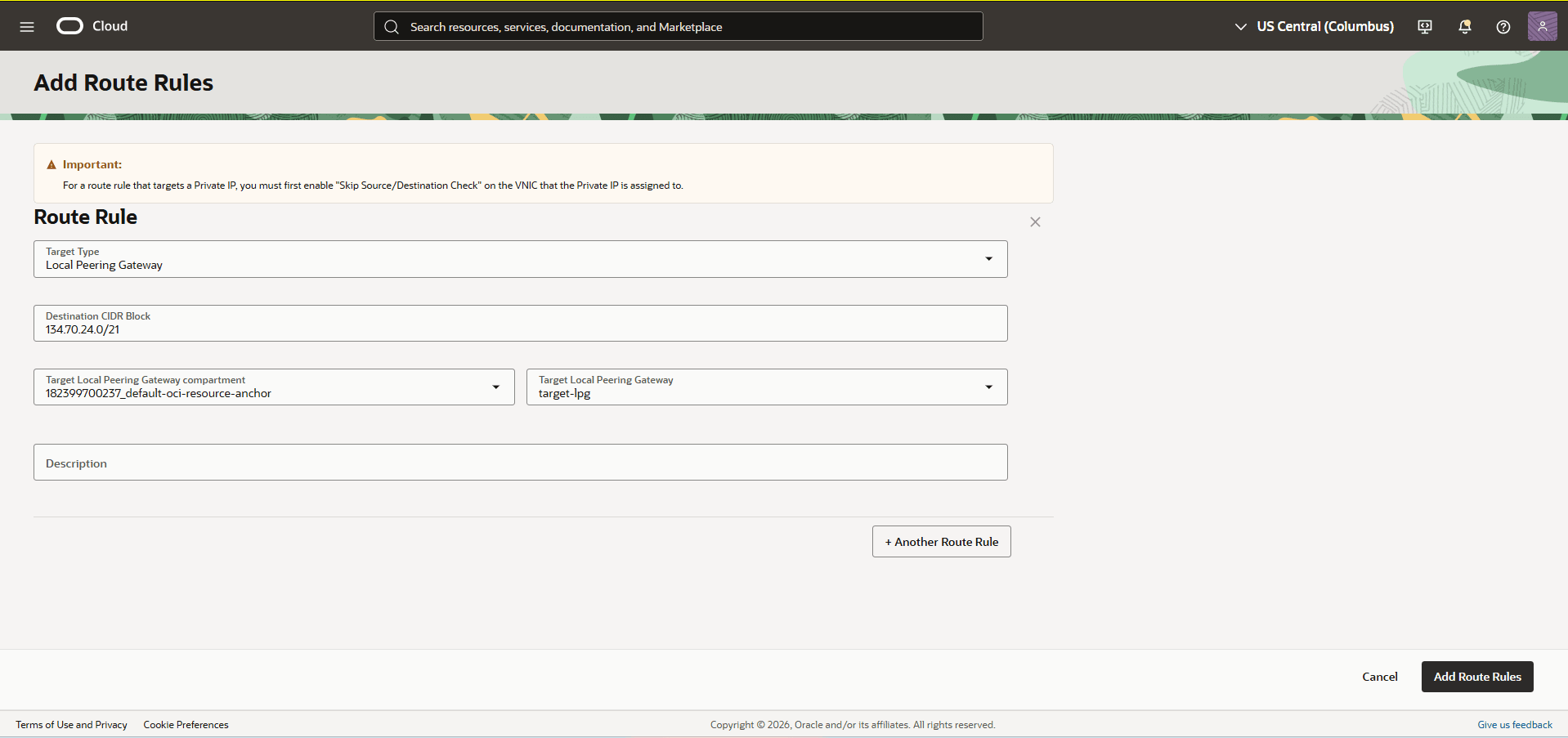 This screenshot shows the required configuration for cross-region restore. This screenshot shows the required configuration for cross-region restore.