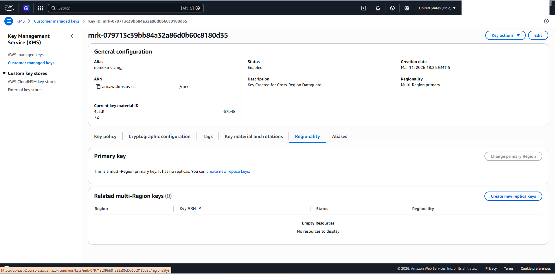 This screenshot shows how to create new replica keys. This screenshot shows how to create new replica keys.