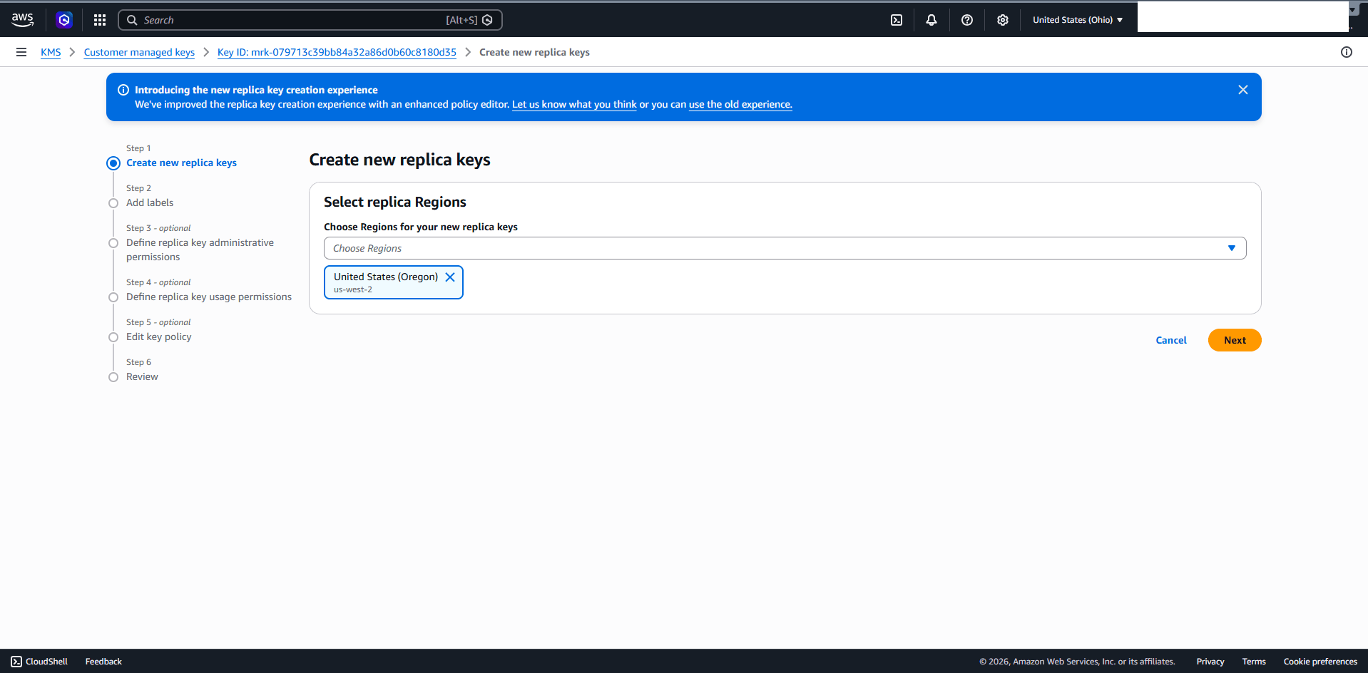 This screenshot shows how to create new replica keys. This screenshot shows how to create new replica keys.