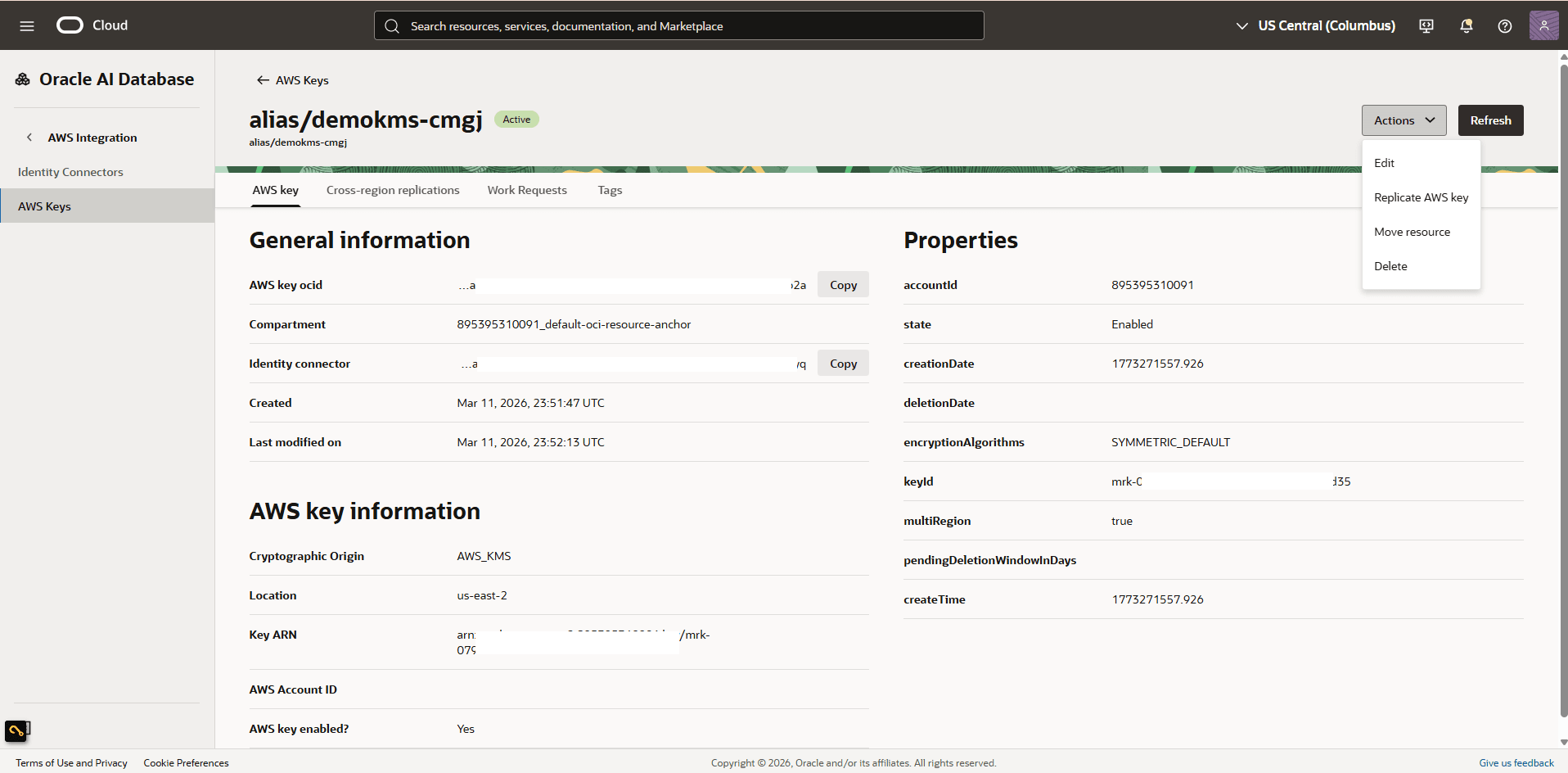 This screenshot shows how to replicate AWS key. This screenshot shows how to replicate AWS key.
