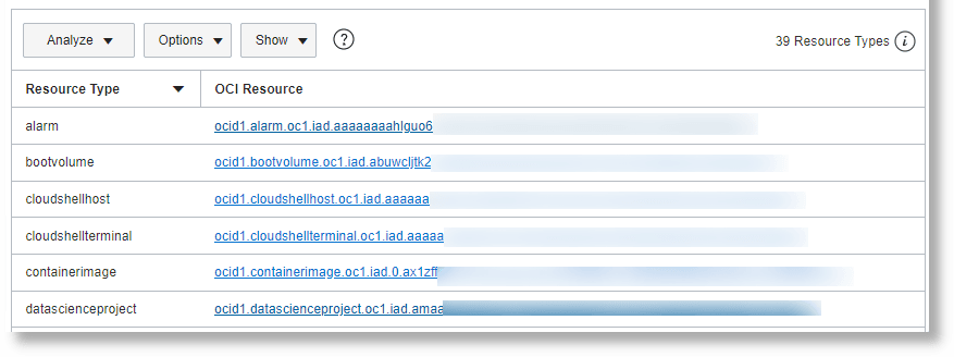 OCID Shortcut to Link to OCI Resources OCID Shortcut to Link to OCI Resources